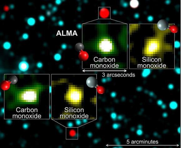 Líneas de emisión molecular de misteriosos objetos helados captadas por el telescopio ALMA.