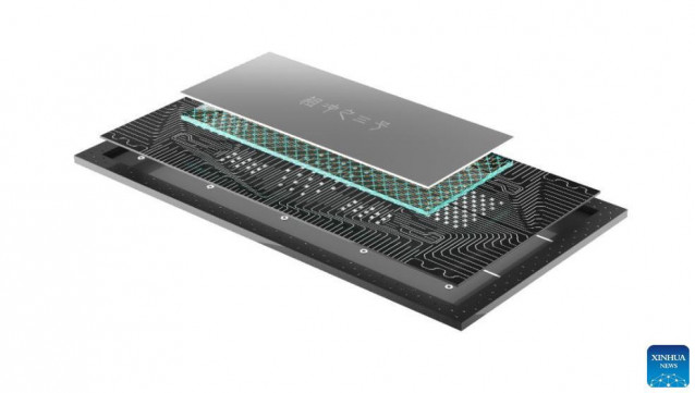 Este diagrama esquemático muestra el chip de 'Zuchongzhi 3.0'.