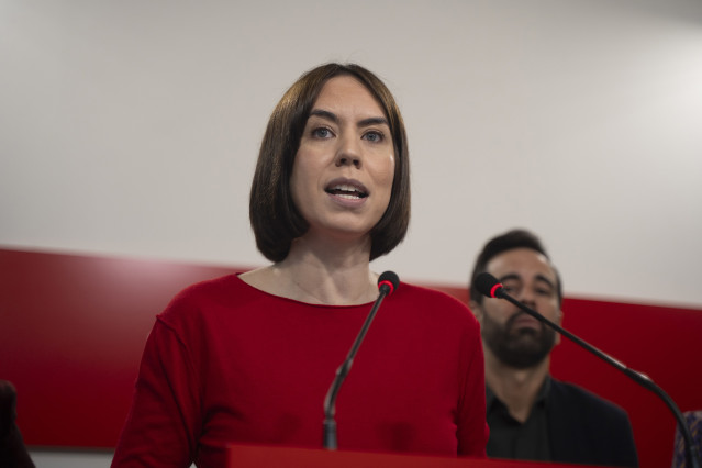 La ministra de Ciencia, Innovación y Universidades y secretaria general del PSPV-PSOE, Diana Morant, durante una rueda de prensa, en la sede del PSPV-PSOE, a 28 de febrero de 2025, en Valencia, Comunidad Valenciana (España). Durante su comparecencia Moran