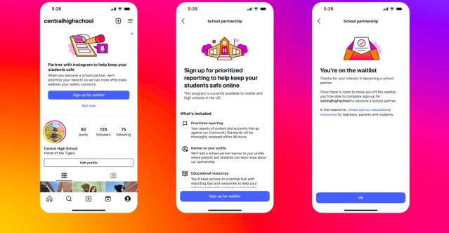 Recuso del School Partnership Program de Instagram