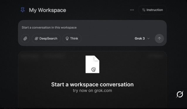 Espacio de trabajo en Grok