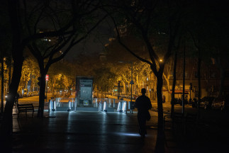 Las calles de la ciudad sin luz durante el apagón, a 28 de abril de 2025, en Barcelona, Catalunya (España). Un apagón eléctrico ha asolado España, Portugal y parte de Francia a las 12.30h. de la 