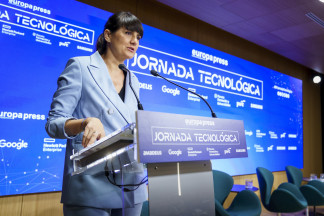 La Secretaria de Estado de Digitalización e Inteligencia Artificial, Ministerio para la Transformación Digital y de la Función Pública, María González Veracruz, durante una jornada tecnológica 