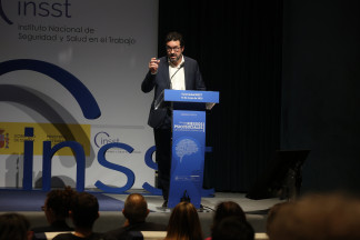 Imagen del secretario de Estado de Trabajo, Joaquín Pérez Rey, en la inauguración de la jornada.