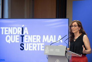 La ministra de Sanidad, Mónica García, inaugura el acto de presentación de la campaña de ITS 2025, en la sede del Ministerio, a 9 de junio de 2025, en Madrid (España). La campaña está dirigida 