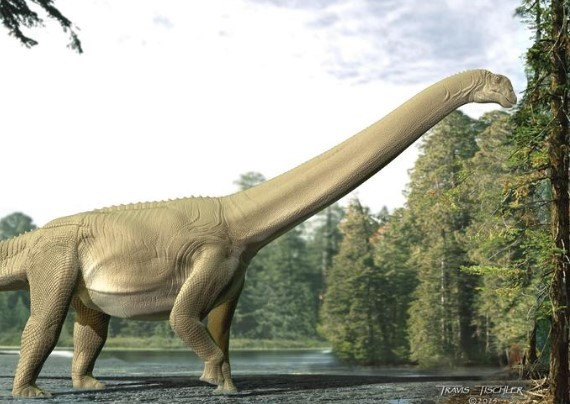 Impresión artística de Diamantinasaurus matildae alimentándose.