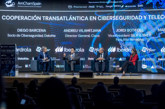 La mesa redonda 'Cooperación Transatlántica en Ciberseguridad y Telecomunicaciones', celebrada en el marco de la jornada de 'Global Trends 2025', organizada por la Cámara de Comercio de Estados Uni