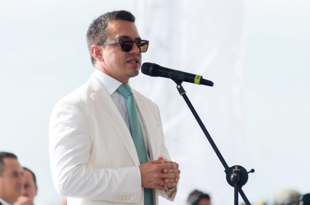 Archivo - El presidente de Ecuador, Daniel Noboa, participa en la inauguración de las obras del muelle en Puerto Bolívar.
