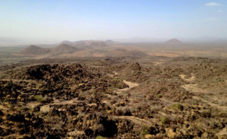 Panorámica hacia la falla principal de Etiopía, tomada en el volcán Boset