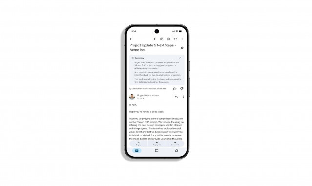 Tarjetas de resumen de Gemini en Gmail.
