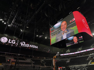 Las pantallas de LG en el nuevo Roig Arena de Valencia.