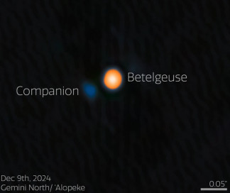Imagen de la estrella compañera de la supergigante roja Betelgeuse