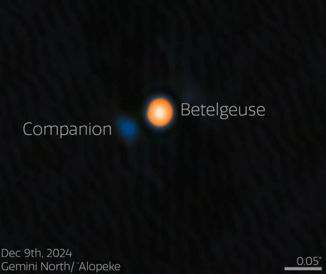 Imagen de la estrella compañera de la supergigante roja Betelgeuse