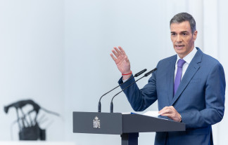 El presidente del Gobierno, Pedro Sánchez, comparece ante los medios de comunicación para hacer balance del curso político, a 28 de julio de 2025, en Madrid (España).