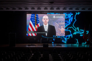 Archivo - El presidente del Consejo de Asesores Económicos de Estados Unidos, Stephen Miran, interviene por videoconferencia durante la segunda jornada de  la 3ª edición de ‘Global Trends’