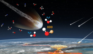 Orígenes del agua terrestre. Se cree que el H₂O terrestre se introdujo hace miles de millones de años mediante una combinación de impactos de cometas, asteroides y meteoritos.