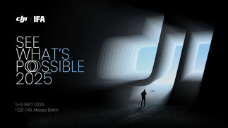 Cartel del anuncio de la presencia de DJI en IFA 2025 (Berlín, Alemania)
