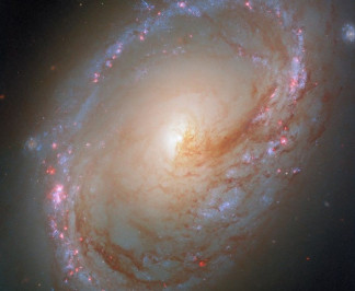 Esta imagen del telescopio espacial Hubble de la NASA/ESA muestra la galaxia espiral asimétrica Messier 96.