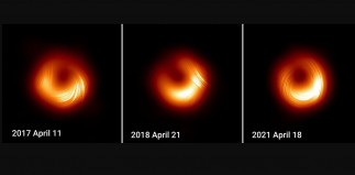 Nuevas imágenes de la colaboración Event Horizon Telescope (EHT) han revelado un entorno dinámico con patrones de polarización cambiantes causados ​​por los campos magnéticos del agujero negr
