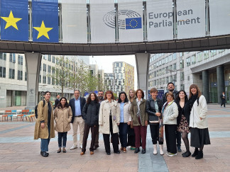 Representantes de Daño Cerebral Estatal en su visita al Parlamento Europeo.