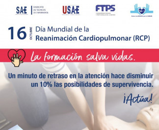 Imagen de cartel de SAE por el Día Mundial de la Parada Cardiorrespiratoria.