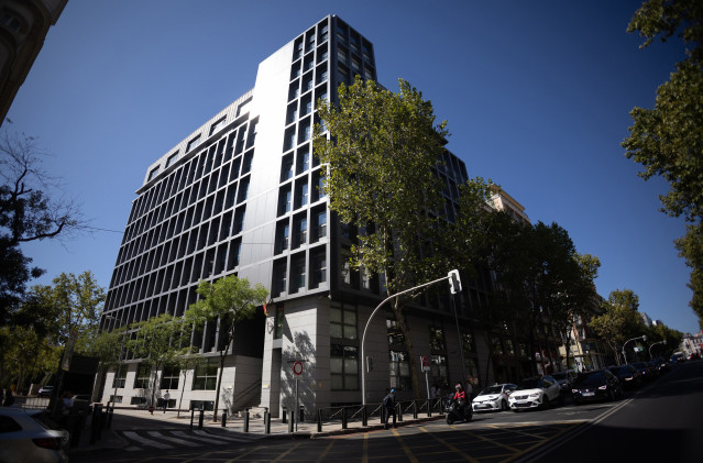 Fachada de la sede de la Audiencia Nacional, a 26 de septiembre de 2025, en Madrid (España).