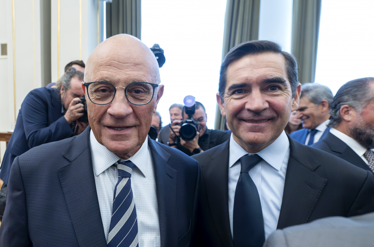 EuropaPress 6232715 presidente bbva carlos torres vila presidente banco sabadell josep oliu