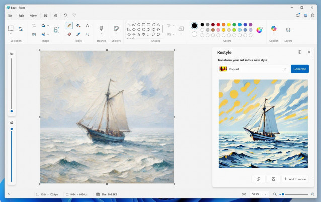 Herramienta Restyle de Paint