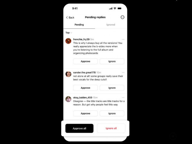 Aprobar respuestas en Threads