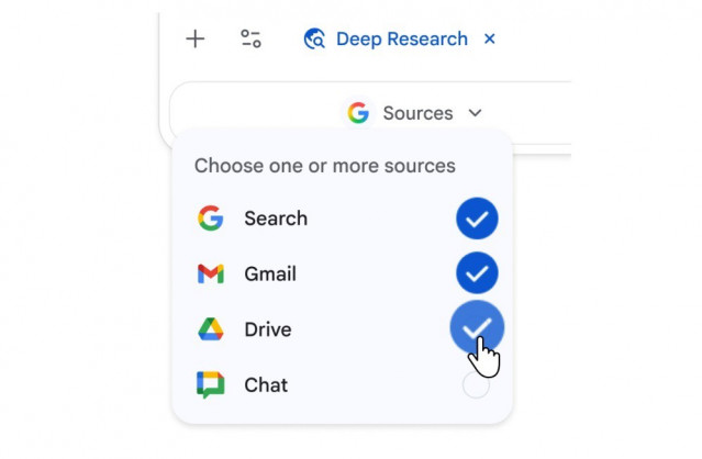Gemini Deep Research en Gmail y Drive.