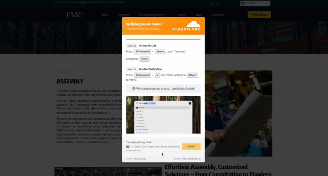 Ataque de ClickFix que simula una verificación de Cloudflare