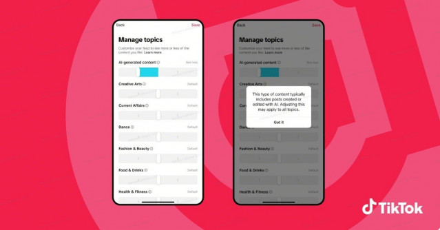Control del contenido de IA generativa en TikTok