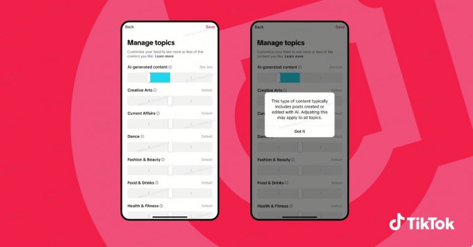 Control del contenido de IA generativa en TikTok