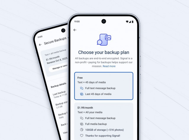 Función de copias de seguridad con encriptación de extremo a extremo en Signal.