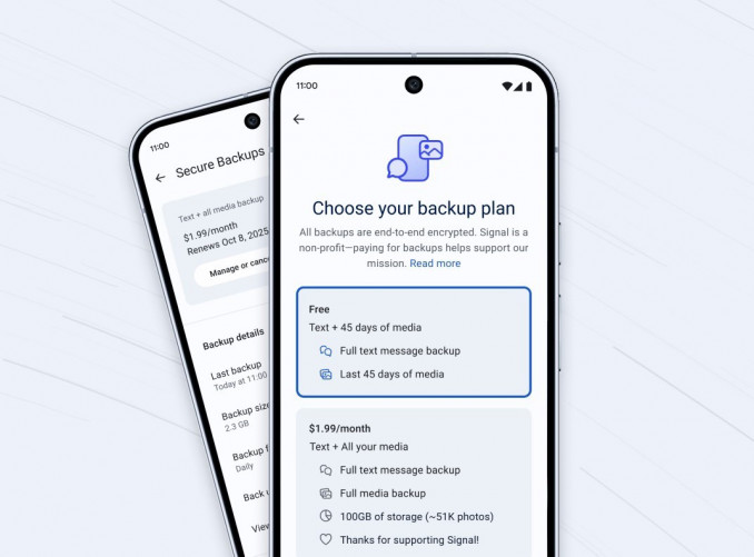 Función de copias de seguridad con encriptación de extremo a extremo en Signal.