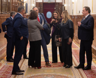 Diputados del Parlamento de Cantabria a su salida de una sesión plenaria, en el Congreso de los Diputados, a 9 de diciembre de 2025, en Madrid (España). El Pleno el Congreso debate hoy una proposici