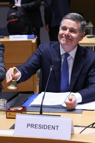 Archivo - El ministro de Finanzas irlandés, Paschal Donohoe, durante la reunión de los ministros de Economía y Hacienda del Eurogrupo, a 7 de julio de 2025, en Bruselas (Bélgica). El ministro de F
