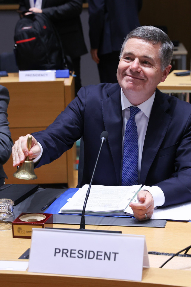 Archivo - El ministro de Finanzas irlandés, Paschal Donohoe, durante la reunión de los ministros de Economía y Hacienda del Eurogrupo, a 7 de julio de 2025, en Bruselas (Bélgica). El ministro de Finanzas irlandés, Paschal Donohoe, ha sido elegido por cons
