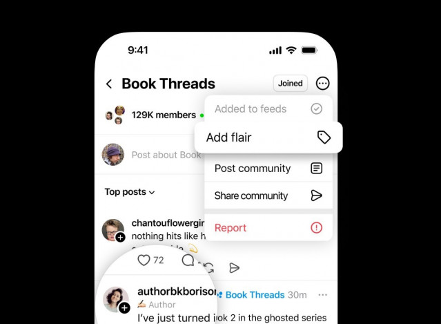 Nueva función de etiquetas de estilo en Threads.