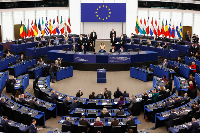 Entrega del premio Sajarov en el Parlamento Europeo en Estrasburgo.