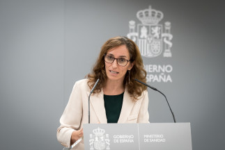 Archivo - La ministra de Sanidad, Mónica García, presenta el estudio de la información correspondiente a las interrupciones voluntarias del embarazo realizadas en España durante el año 2024, a 1 