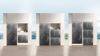 Sistema modular de lavadora secadora de Hisense.