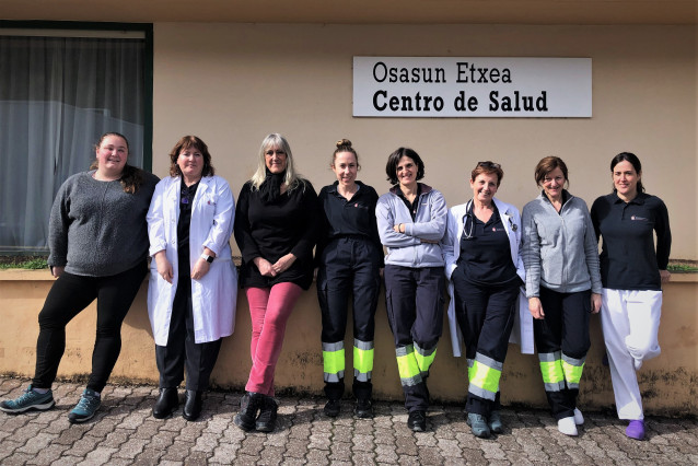 Participantes de un grupo de trabajo en el centro de salud de Leitza para fomentar el uso del euskera.