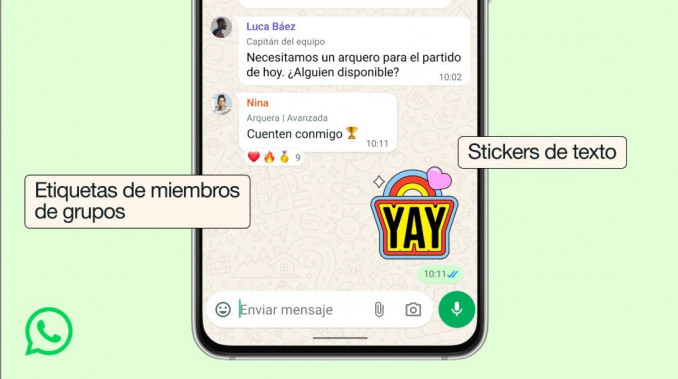 Whatsapp presenta las etiquetas de miembro y los stickers de texto