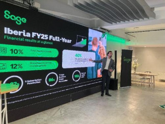 El director de Sage para España y Portugal, José Luis Martín Zabala, en la presentación de los resultados de 2025