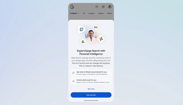 Nueva función de Inteligencia Personal en el Modo AI de la búsqueda de Google.
