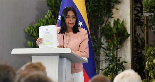 Delcy Rodriu0301guez insta a EEUU