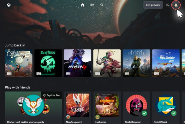 Nueva interfaz web para Xbox Cloud Gaming