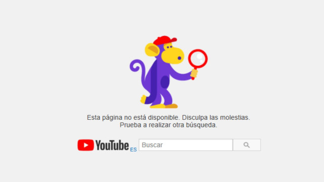 Mensaje de error de YouTube.