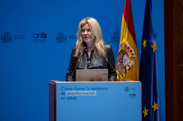 La divulgadora, Graziella Almendral, durante la jornada ‘Cómo frenar la epidemia de la desinformación en salud’, en el Ministerio de Sanidad, a 6 de febrero de 2026, en Madrid (España). La jornada reúne a profesionales y expertos para intercambiar ideas e